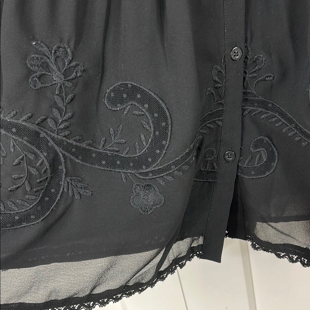 Ralph Lauren Black Puff Sleeve V-Neck Dress | 4 - Picture 3 of 6